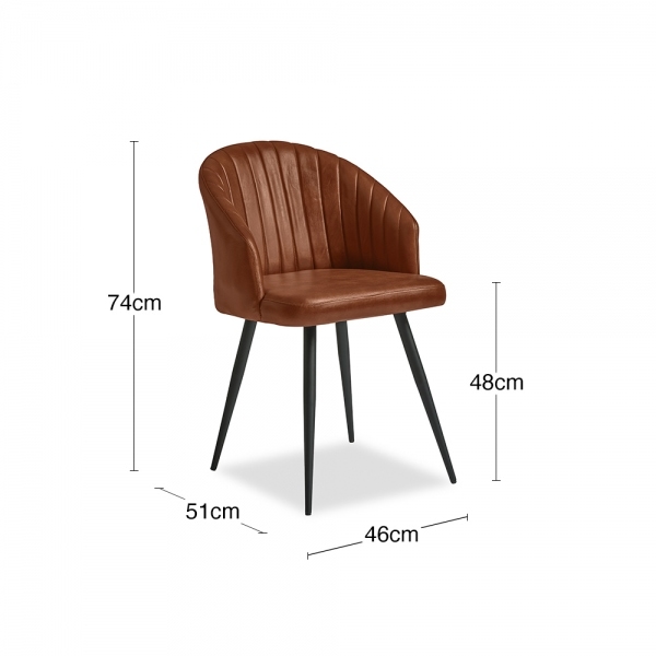 Argyle Leather Tub Chair, Bruciato Tan