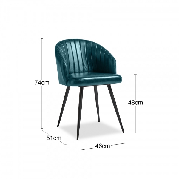 Argyle Leather Tub Chair, Vintage Blue