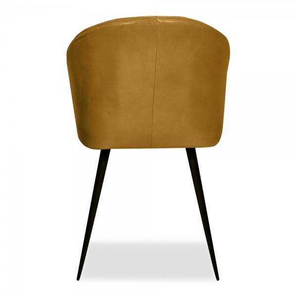 Argyle Leather Tub Chair, Vintage Gold