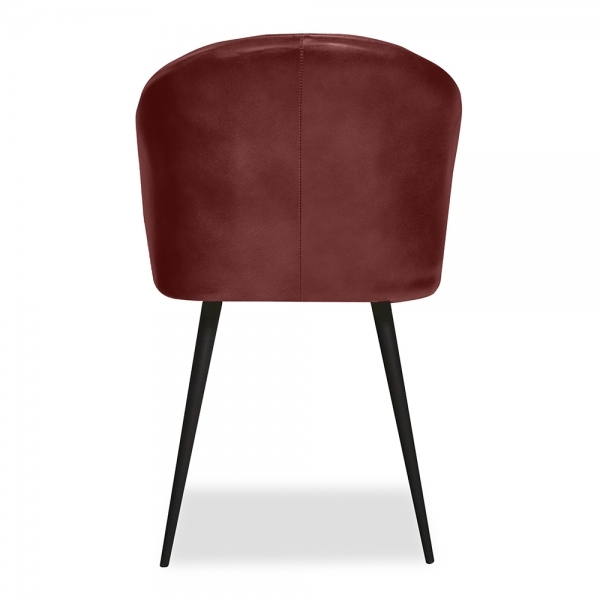 Argyle Leather Tub Chair, Vintage Red