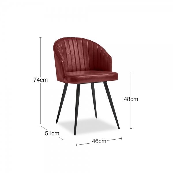 Argyle Leather Tub Chair, Vintage Red