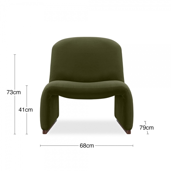 Arlet Accent Chair, Olive Green Sustainable Velvet