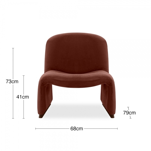 Arlet Accent Chair, Rust Sustainable Velvet