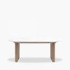 Arno 8 Seat Dining Table, Grey Mango Wood & White Marble