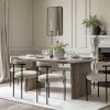Arno 8 Seat Dining Table, Grey Mango Wood & White Marble
