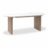 Arno 8 Seat Dining Table, Grey Mango Wood & White Marble