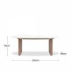 Arno 8 Seat Dining Table, Grey Mango Wood & White Marble