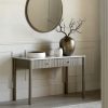 Arno Console Table, Grey Mango Wood & White Marble