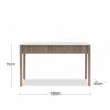 Arno Console Table, Grey Mango Wood & White Marble