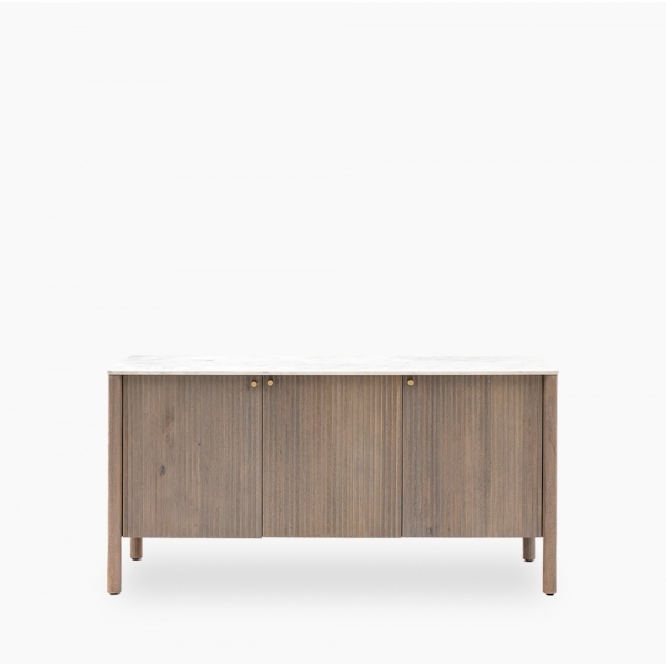 Arno Sideboard, Grey Mango Wood & White Marble