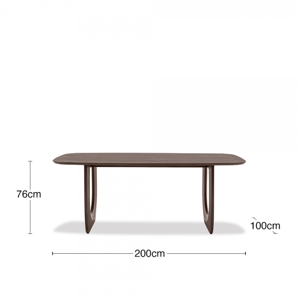 Asher 6 Seat Dining Table, Dark Mango Wood