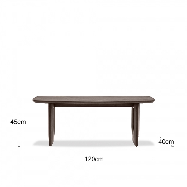 Asher Dining Bench, Dark Mango Wood
