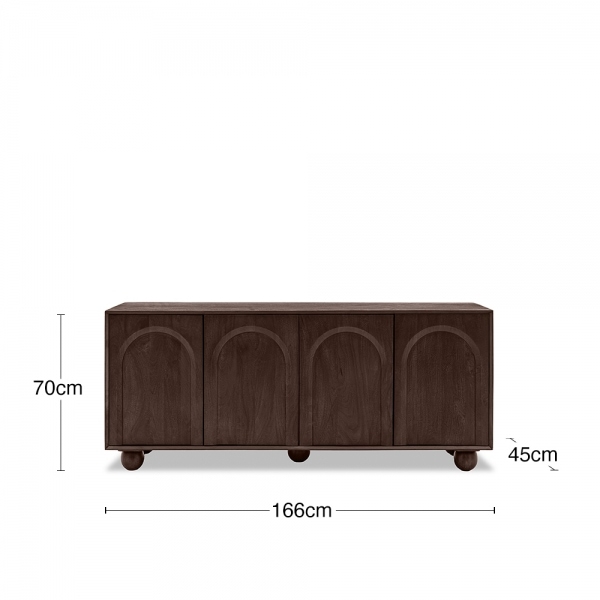 Asher Large Sideboard, Dark Mango Wood