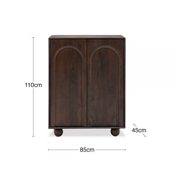 Asher Tall Sideboard, Dark Mango Wood