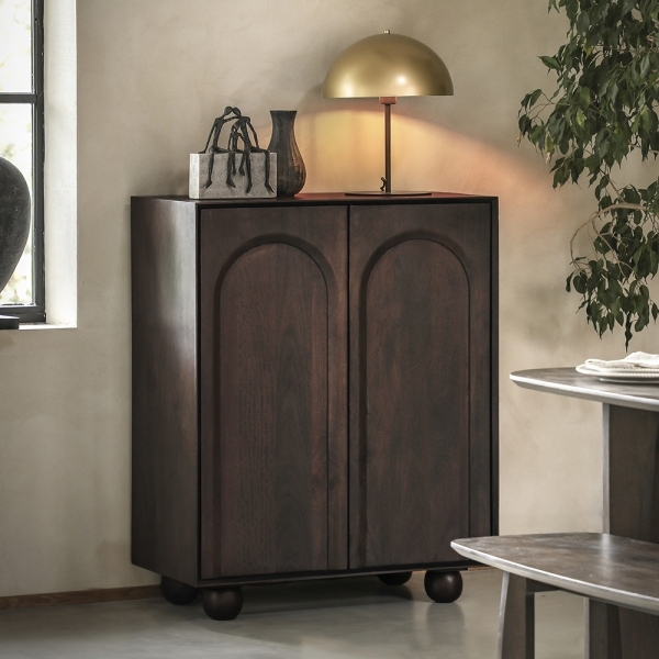 Asher Tall Sideboard, Dark Mango Wood