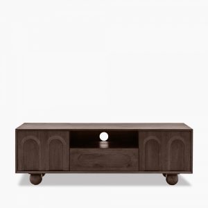 Asher TV Stand, Dark Mango Wood