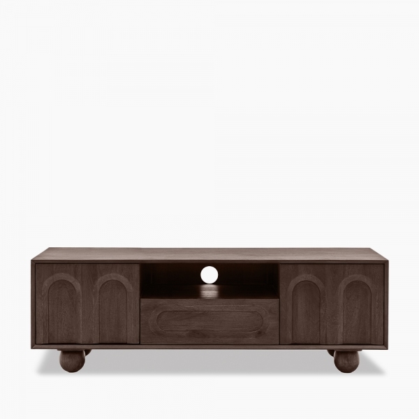 Asher TV Stand, Dark Mango Wood