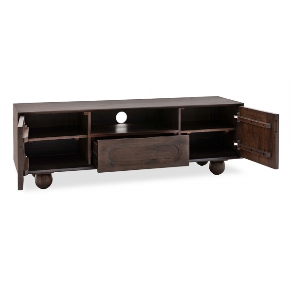 Asher TV Stand, Dark Mango Wood
