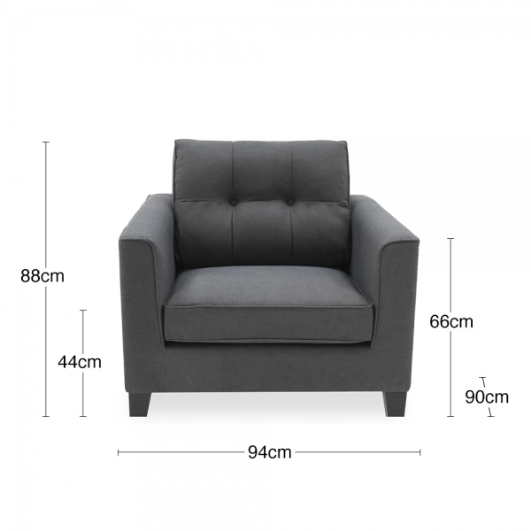 Astrid Armchair, Charcoal Grey