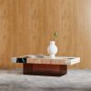Atmos Coffee Table, Marble & Brown Acrylic