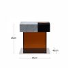 Atmos Side Table, Marble & Brown Acrylic