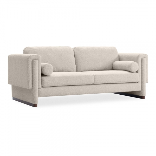 Ava 3 Seater Sofa, Speckled Stone Sustainable Boucle