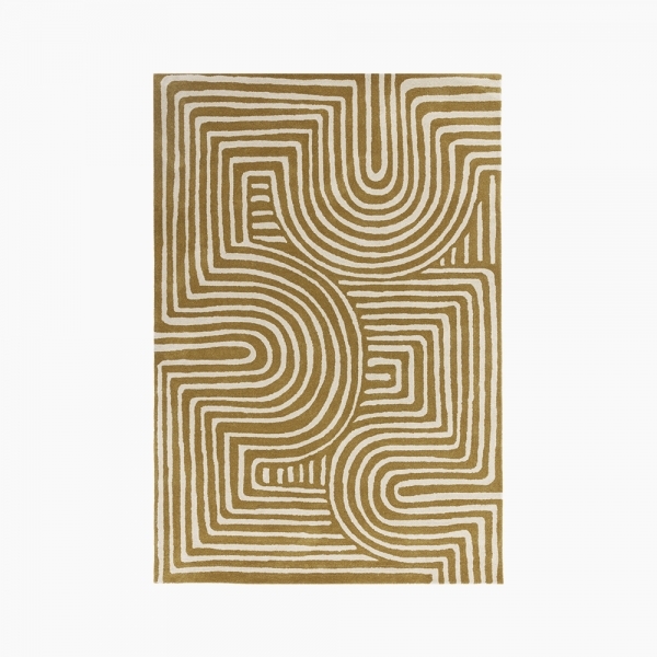Bauhaus Wave Rug, Ochre