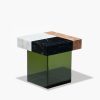 Bay Side Table, Marble & Green Acrylic