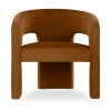 Bellamy Accent Chair, Caramel Sustainable Mohair Velvet