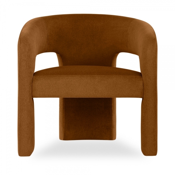 Bellamy Accent Chair, Caramel Sustainable Mohair Velvet