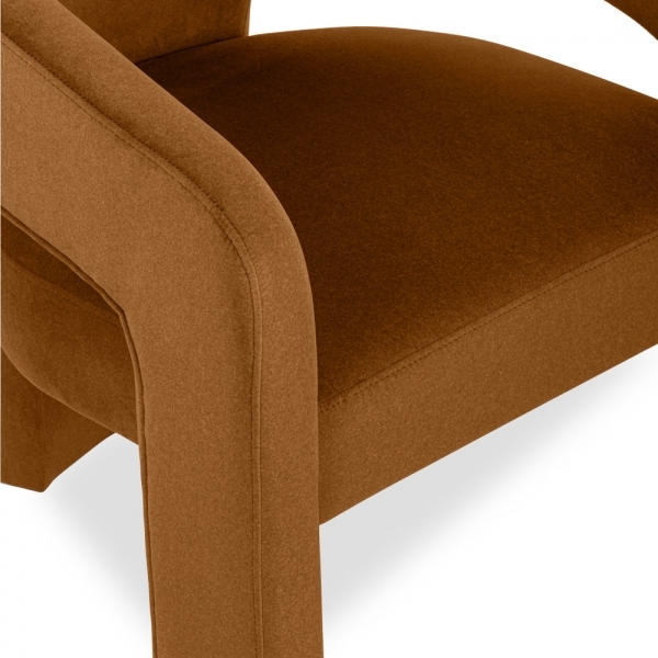 Bellamy Accent Chair, Caramel Sustainable Mohair Velvet
