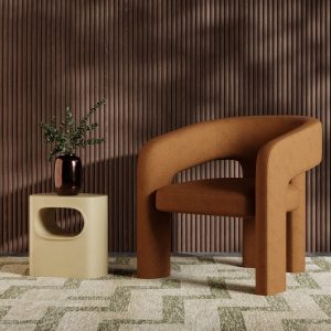 Bellamy Accent Chair, Caramel Sustainable Mohair Velvet