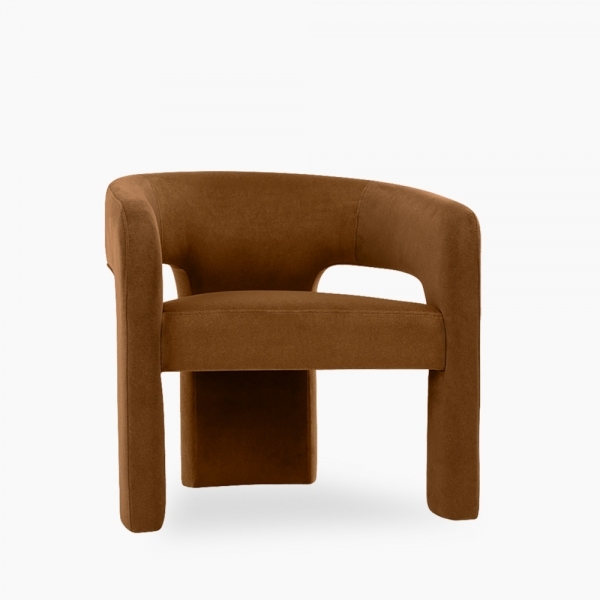 Bellamy Accent Chair, Caramel Sustainable Mohair Velvet