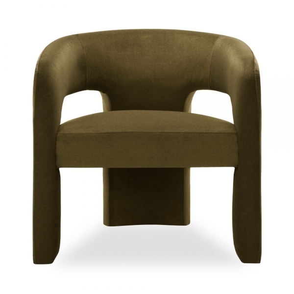 Bellamy Accent Chair, Moss Green Sustainable Mohair Velvet