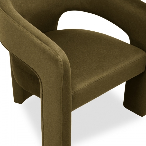 Bellamy Accent Chair, Moss Green Sustainable Mohair Velvet