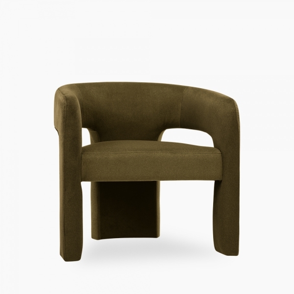 Bellamy Accent Chair, Moss Green Sustainable Mohair Velvet