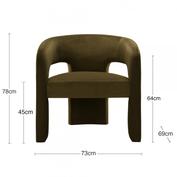 Bellamy Accent Chair, Moss Green Sustainable Mohair Velvet