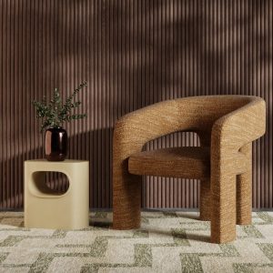Bellamy Accent Chair, Speckled Honey Sustainable Boucle