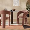 Bellamy Carver Dining Chair, Blush Pink Sustainable Velvet