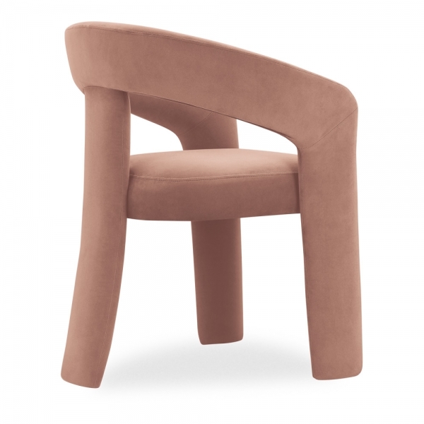 Bellamy Carver Dining Chair, Blush Pink Sustainable Velvet