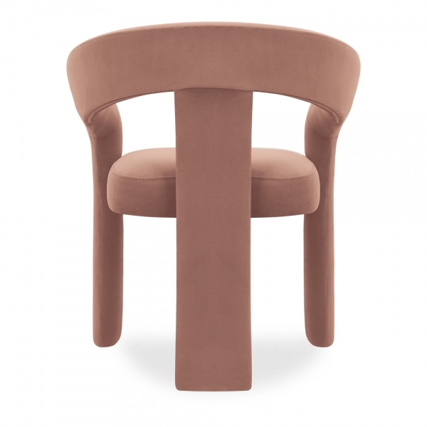 Bellamy Carver Dining Chair, Blush Pink Sustainable Velvet