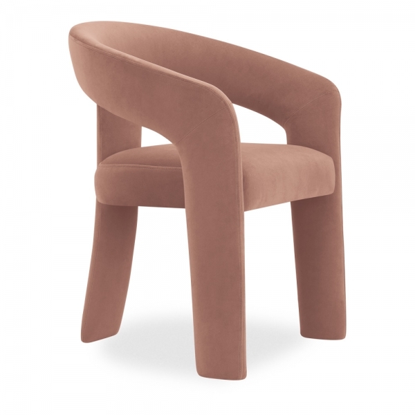 Bellamy Carver Dining Chair, Blush Pink Sustainable Velvet