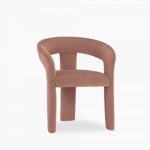 Bellamy Carver Dining Chair, Blush Pink Sustainable Velvet