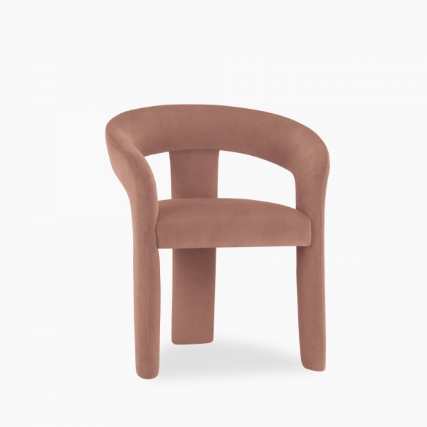 Bellamy Carver Dining Chair, Blush Pink Sustainable Velvet