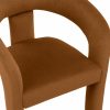 Bellamy Carver Dining Chair, Caramel Sustainable Mohair Velvet