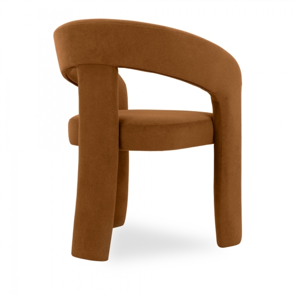 Bellamy Carver Dining Chair, Caramel Sustainable Mohair Velvet