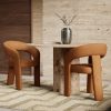 Bellamy Carver Dining Chair, Caramel Sustainable Mohair Velvet
