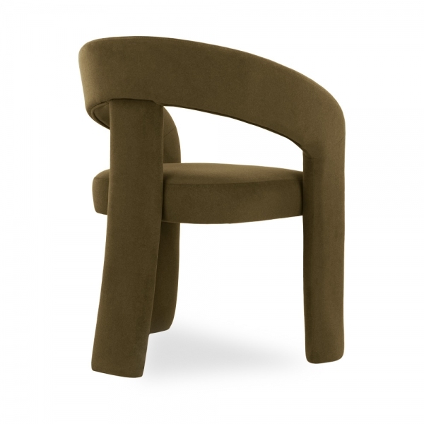 Bellamy Carver Dining Chair, Moss Green Sustainable Mohair Velvet