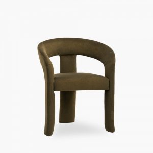 Bellamy Carver Dining Chair, Moss Green Sustainable Mohair Velvet