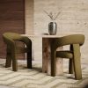 Bellamy Carver Dining Chair, Moss Green Sustainable Mohair Velvet